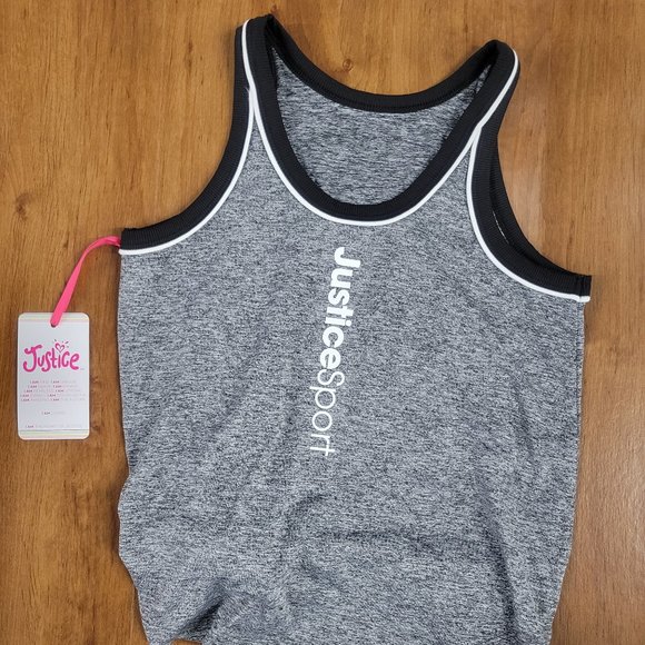 Justice Girls J-Sport Essential Active Tank Top & Matching Scrunchie NWT - Picture 1 of 5